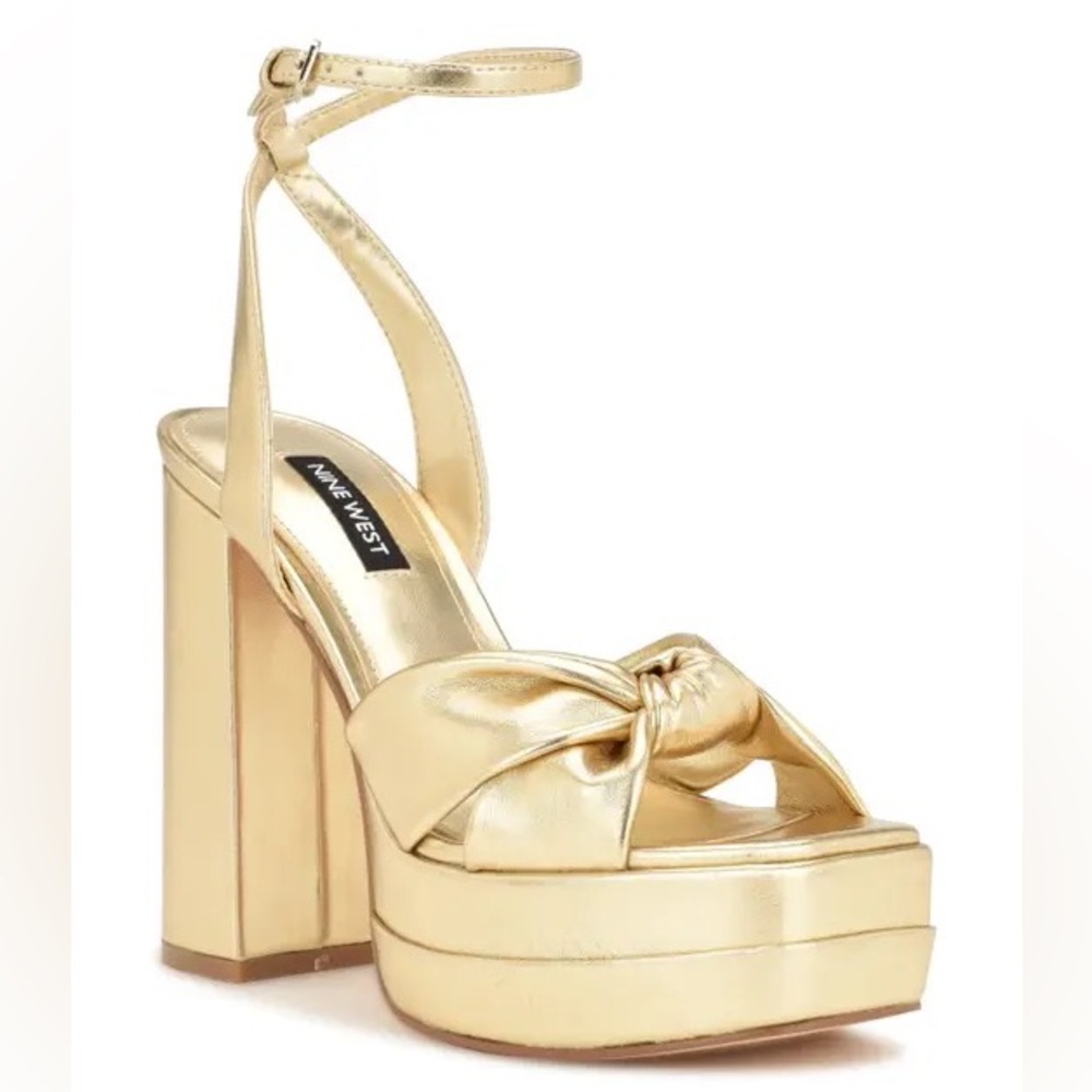 BRAND NEW !! Gold Nine West platforms